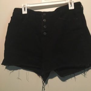 High waisted distressed shorts